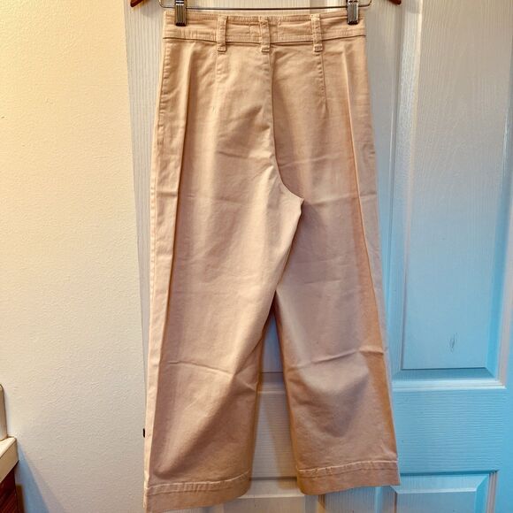Marine Layer Bridget Slim Wide Leg Crop Peach Whip 8 Petite $128 Coastal Pants - Picture 2 of 10